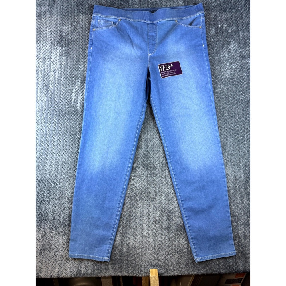 Gloria Vanderbilt All Around Slimming Effect Jeans Womens 18 Blue Skinny Pull On